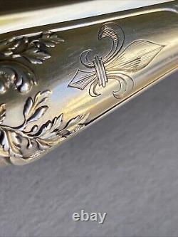 Antique Silver-Gilt Sugar Tongs Puiforcat Fleur De Lys