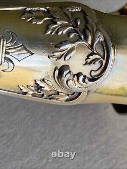 Antique Silver-Gilt Sugar Tongs Puiforcat Fleur De Lys