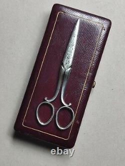 Antique Silver Grape Shears in Their Case