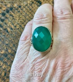 Antique Silver Massive Ring with Intricate Work and Genuine Imposing Jade