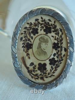 Antique Silver Miniature Hair Brooch Sentimental Jewelry