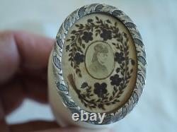 Antique Silver Miniature Hair Brooch Sentimental Jewelry