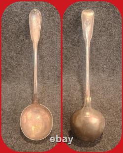 Antique Silver Plated Ladle with First Rooster Stamp, Large Guarantee, Paris Net Model