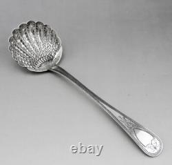 Antique Silver Plated Sugar Sifter Spoon with Vieillard Hallmark 1819-1838