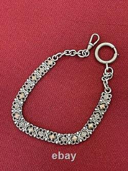 Antique Silver Pocket Watch Chain Jewelry Xix Century