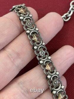 Antique Silver Pocket Watch Chain Jewelry Xix Century