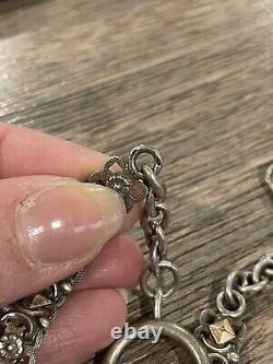 Antique Silver Pocket Watch Chain Jewelry Xix Century