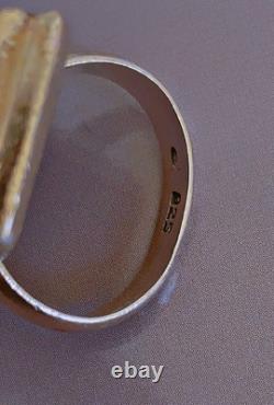 Antique Silver Ring Black Agate Solid Silver Black Agate Ring