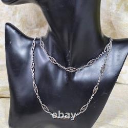 Antique Silver Sautoir Boar Stamp Napoleon III 90 cm