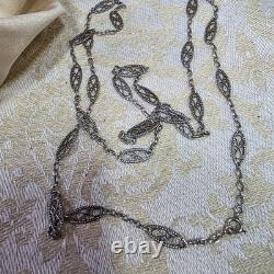 Antique Silver Sautoir Boar Stamp Napoleon III 90 cm