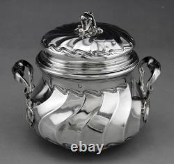 Antique Silver Sugar Bowl with Two Handles, Minerva 1st, Cardeilhac Paris, 240.3g