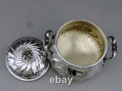Antique Silver Sugar Bowl with Two Handles, Minerva 1st, Cardeilhac Paris, 240.3g