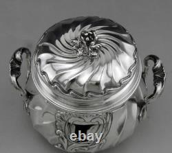 Antique Silver Sugar Bowl with Two Handles, Minerva 1st, Cardeilhac Paris, 240.3g