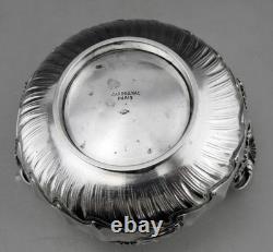 Antique Silver Sugar Bowl with Two Handles, Minerva 1st, Cardeilhac Paris, 240.3g