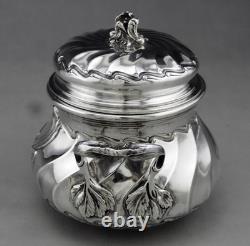 Antique Silver Sugar Bowl with Two Handles, Minerva 1st, Cardeilhac Paris, 240.3g