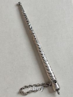 Antique Silver Torah Reading Hand Yad with Stamped Decoration 37.5g