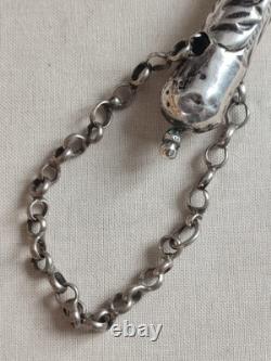 Antique Silver Torah Reading Hand Yad with Stamped Decoration 37.5g