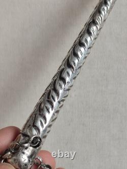Antique Silver Torah Reading Hand Yad with Stamped Decoration 37.5g