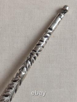 Antique Silver Torah Reading Hand Yad with Stamped Decoration 37.5g