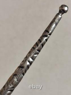 Antique Silver Torah Reading Hand Yad with Stamped Decoration 37.5g