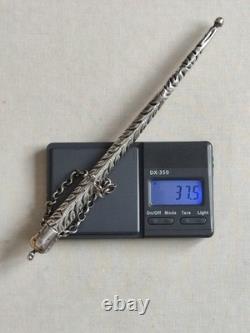 Antique Silver Torah Reading Hand Yad with Stamped Decoration 37.5g