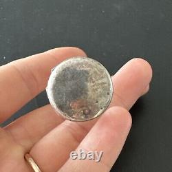 Antique Small Crystal Cut Salt Flask 19th Century Solid Silver 1930 Art Nouveau