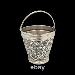 Antique Small Oriental Solid Silver Bucket, Iran