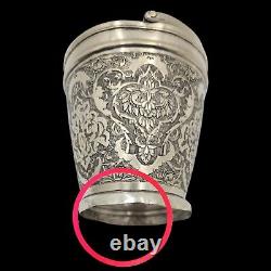 Antique Small Oriental Solid Silver Bucket, Iran