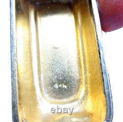 Antique Snuff Box in Solid Silver with Animal Decoration