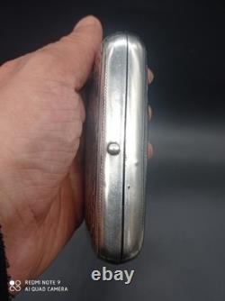 Antique Snuffbox, Solid Silver Cigarette Case, Russian Niello, 1892, Hallmarked