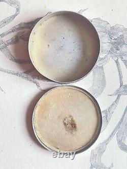 Antique Solid Silver Box Fable of La Fontaine The Wolf and the Stork
