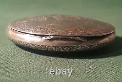 Antique Solid Silver Box Richly Engraved Ethnic Syria