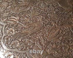 Antique Solid Silver Box Richly Engraved Ethnic Syria