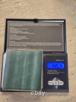 Antique Solid Silver Box with Chestnut Leaves and Calcite