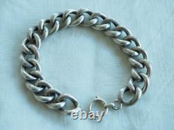Antique Solid Silver Bracelet with Large Links