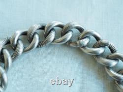 Antique Solid Silver Bracelet with Large Links