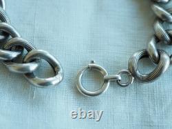 Antique Solid Silver Bracelet with Large Links