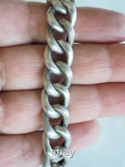 Antique Solid Silver Bracelet with Large Links