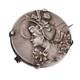 Antique Solid Silver Brooch, Female Profile, Circa 1900