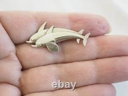 Antique Solid Silver Brooch Signed Georg Jensen Sterling Denmark