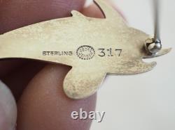 Antique Solid Silver Brooch Signed Georg Jensen Sterling Denmark