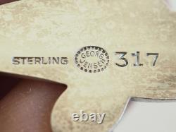 Antique Solid Silver Brooch Signed Georg Jensen Sterling Denmark