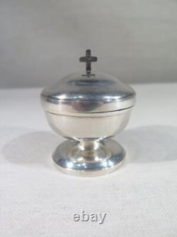 Antique Solid Silver Casket Travel Visit with Its Small Cross Empire Period