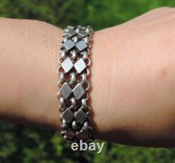 Antique Solid Silver Chain Bracelet, 19th Century, Super Quality, Flexible Link