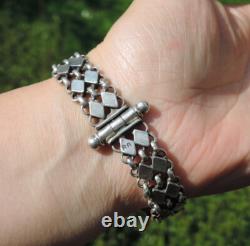 Antique Solid Silver Chain Bracelet, 19th Century, Super Quality, Flexible Link