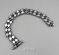 Antique Solid Silver Chain Bracelet, 19th Century, Super Quality, Flexible Link