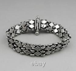 Antique Solid Silver Chain Bracelet, 19th Century, Super Quality, Flexible Link