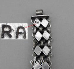 Antique Solid Silver Chain Bracelet, 19th Century, Super Quality, Flexible Link
