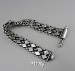 Antique Solid Silver Chain Bracelet, 19th Century, Super Quality, Flexible Link