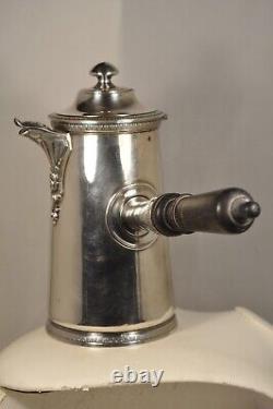 Antique Solid Silver Chocolate Pot, Chocolatier, Old Silver - 565 grams.